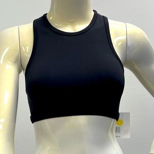 Beyond Yoga - Black Sports Bra with Laser Cut Back